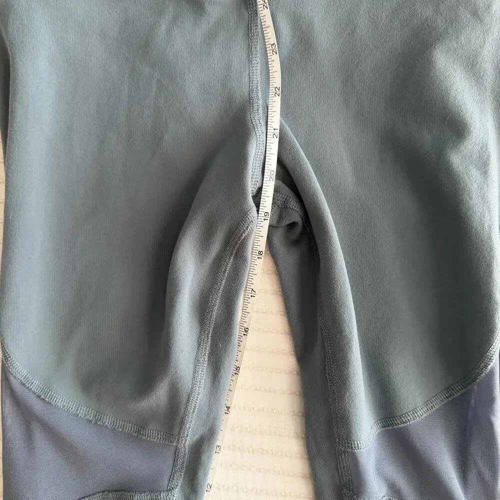 Alo Yoga Coast Mesh Leggings Women's Blue Capri Cropped Yoga Training XS or S